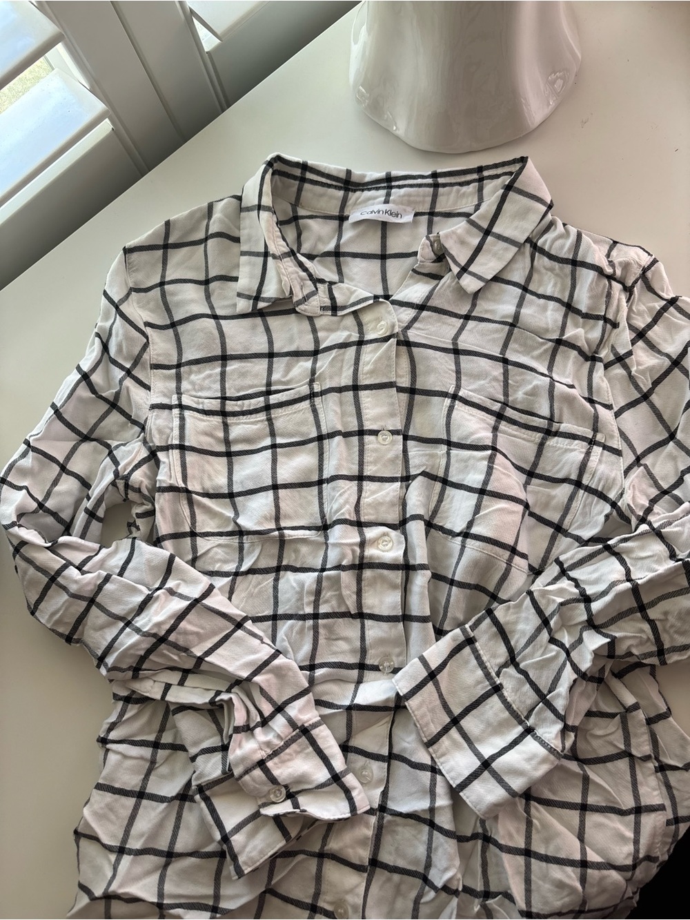 Calvin Klein Windowpane Button Down - Picture 2 of 7